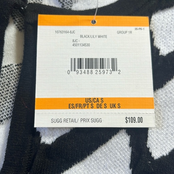 NWT ANNE KLEIN sweater 3/4 sleeve sz sm. Black/white - Picture 2 of 3